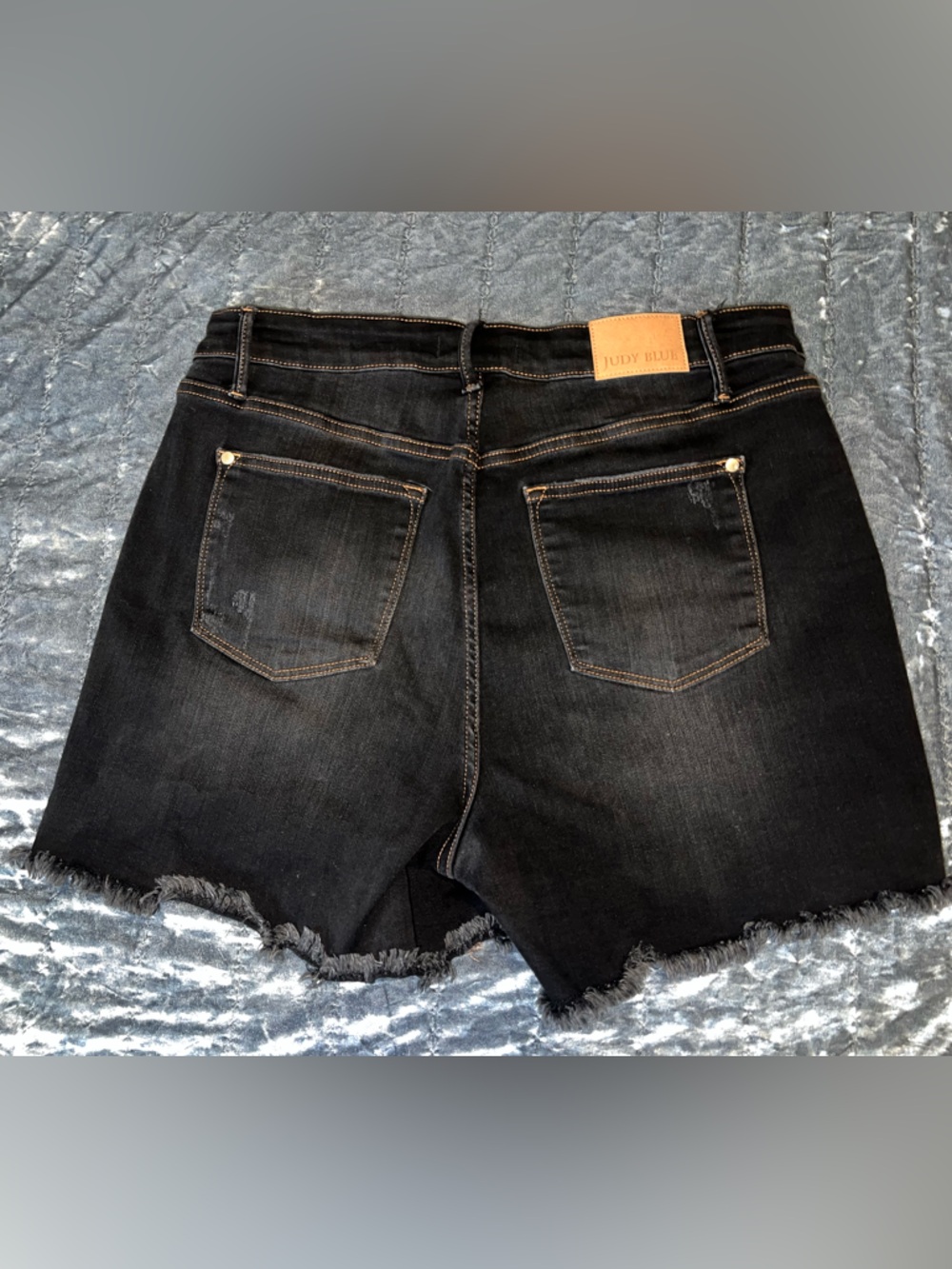 Judy Blue Black Frayed Denim Shorts